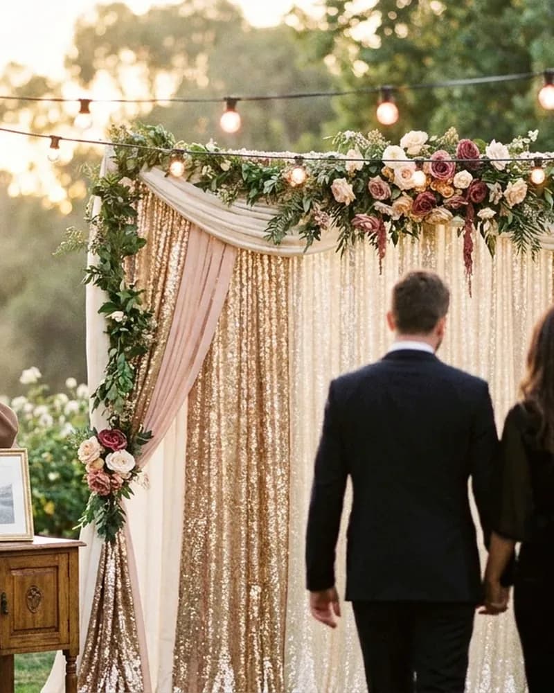 A glamorous wedding photo booth at an Adelaide venue